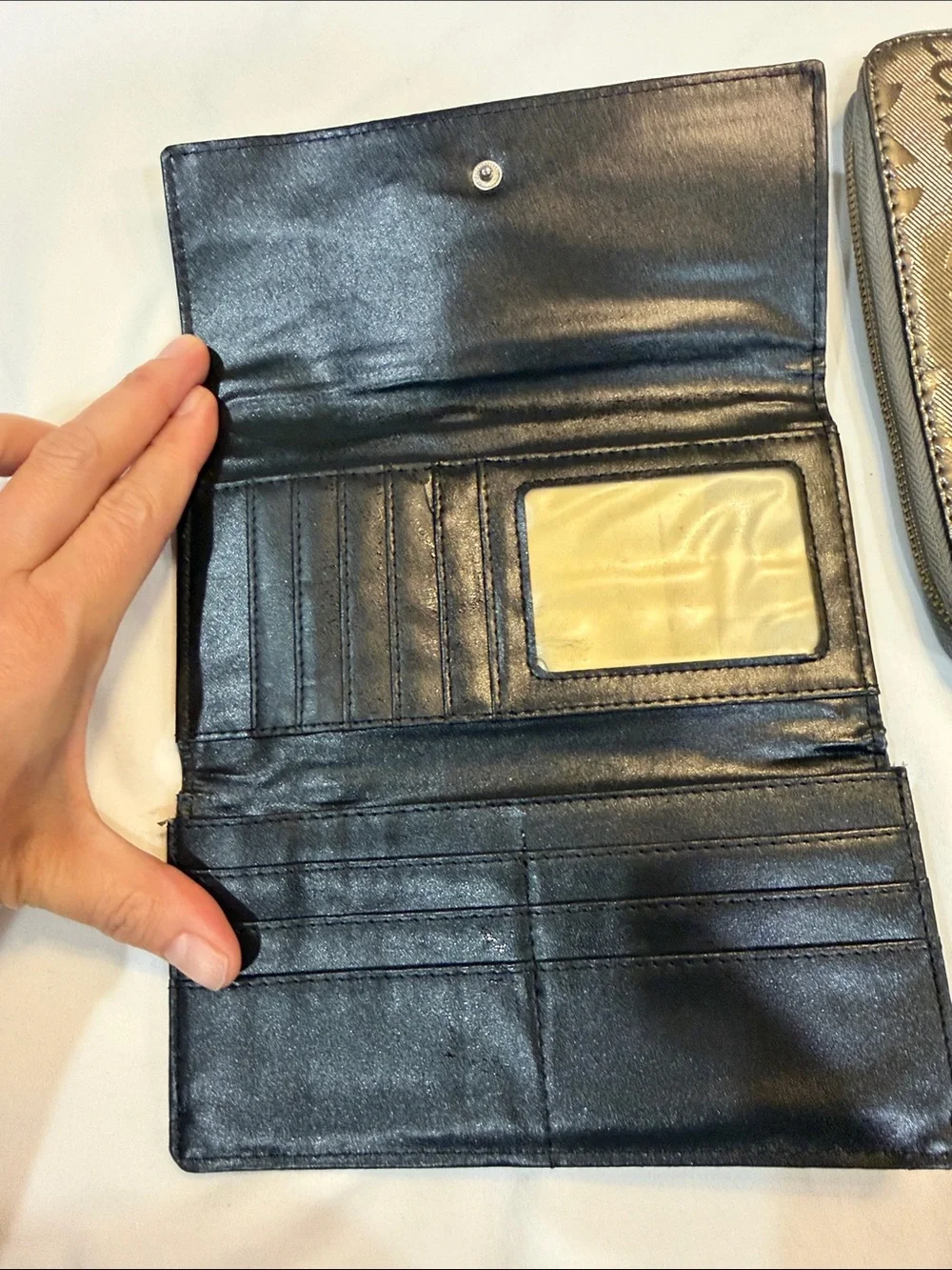 Coach Signature Logo Wallets in Black and Gold - Set of 2